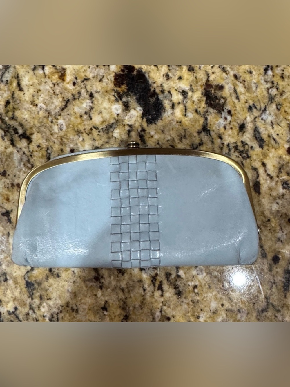 HOBO Baby Blue, Light Blue Clutch Purse with Woven Accent